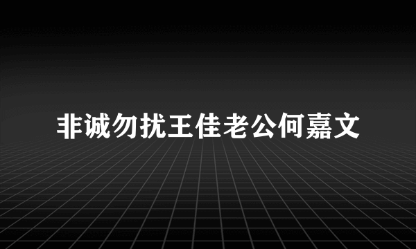 非诚勿扰王佳老公何嘉文