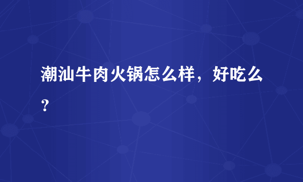 潮汕牛肉火锅怎么样，好吃么？