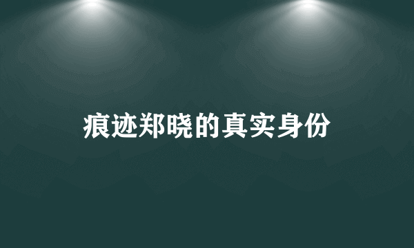 痕迹郑晓的真实身份