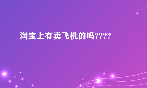 淘宝上有卖飞机的吗????