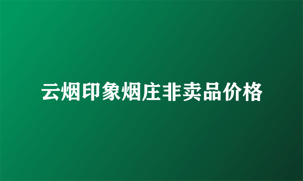 云烟印象烟庄非卖品价格