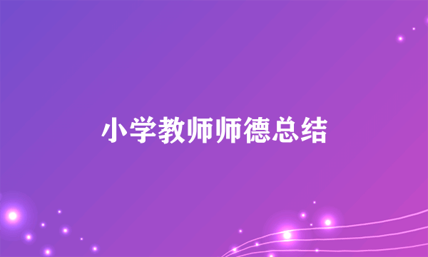 小学教师师德总结