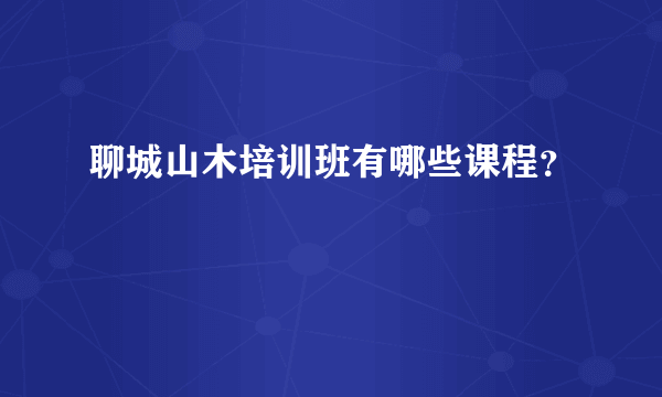 聊城山木培训班有哪些课程？