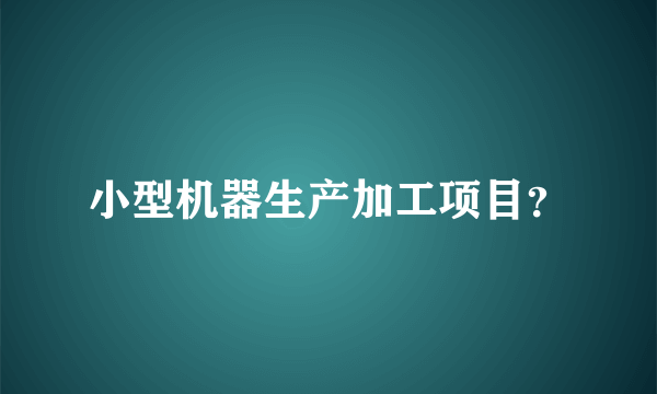 小型机器生产加工项目？