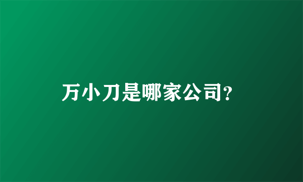 万小刀是哪家公司？