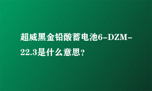 超威黑金铅酸蓄电池6-DZM-22.3是什么意思？