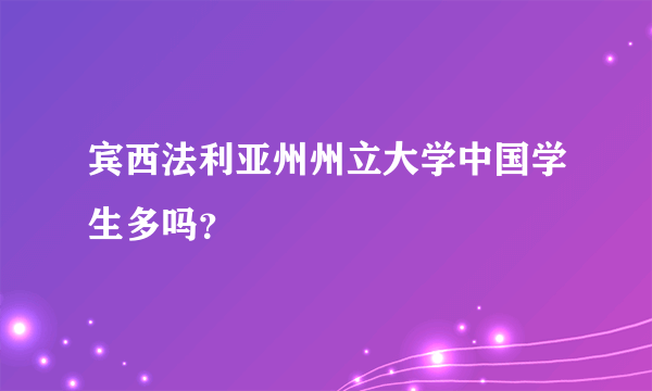 宾西法利亚州州立大学中国学生多吗？