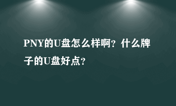 PNY的U盘怎么样啊？什么牌子的U盘好点？