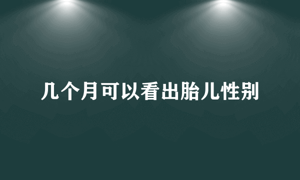 几个月可以看出胎儿性别