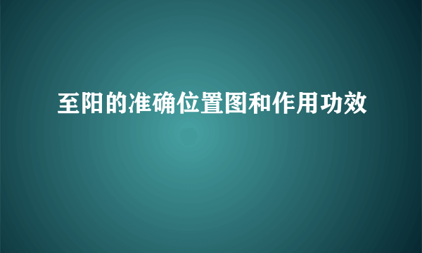 至阳的准确位置图和作用功效