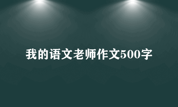 我的语文老师作文500字