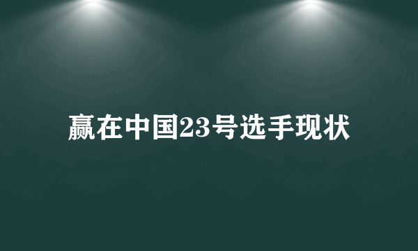 赢在中国23号选手现状