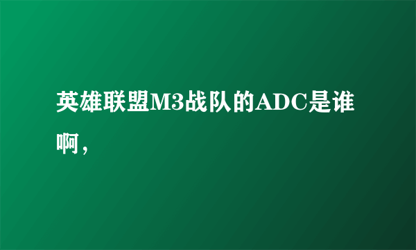 英雄联盟M3战队的ADC是谁啊，