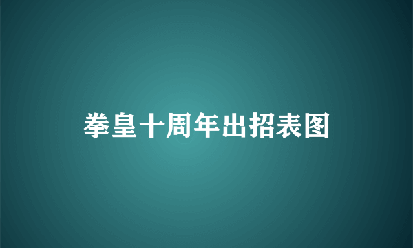 拳皇十周年出招表图