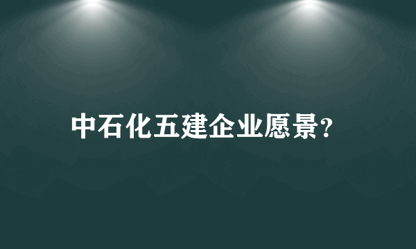 中石化五建企业愿景？