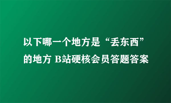 以下哪一个地方是“丢东西”的地方 B站硬核会员答题答案