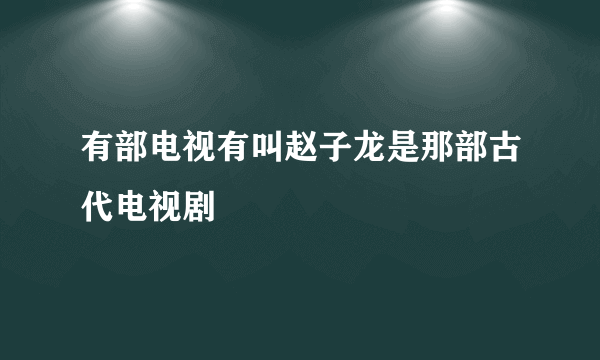 有部电视有叫赵子龙是那部古代电视剧