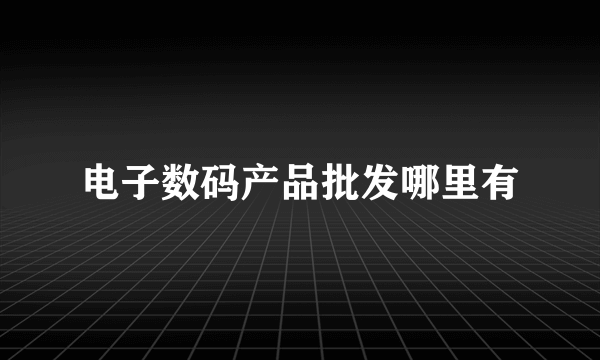 电子数码产品批发哪里有