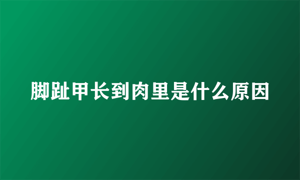 脚趾甲长到肉里是什么原因