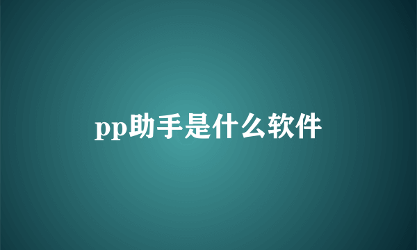 pp助手是什么软件