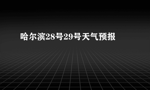 哈尔滨28号29号天气预报