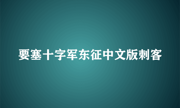 要塞十字军东征中文版刺客