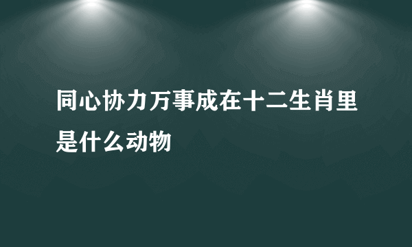 同心协力万事成在十二生肖里是什么动物