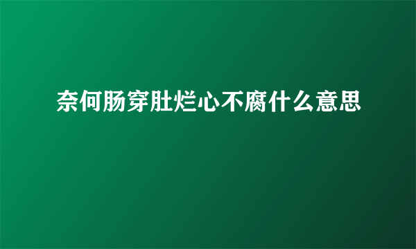 奈何肠穿肚烂心不腐什么意思