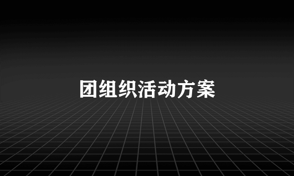 团组织活动方案