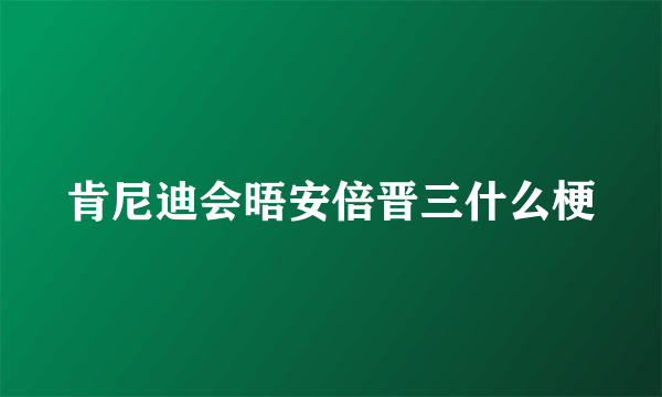 肯尼迪会晤安倍晋三什么梗