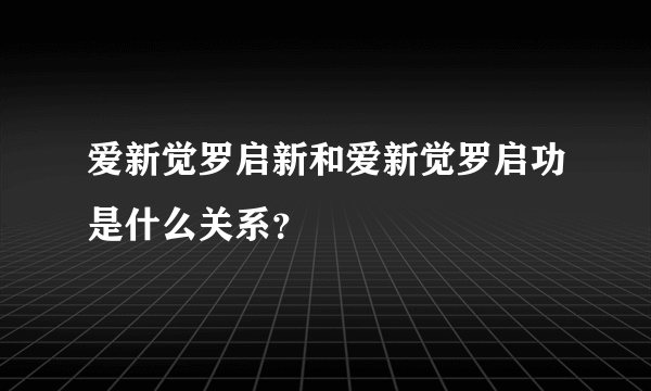 爱新觉罗启新和爱新觉罗启功是什么关系？