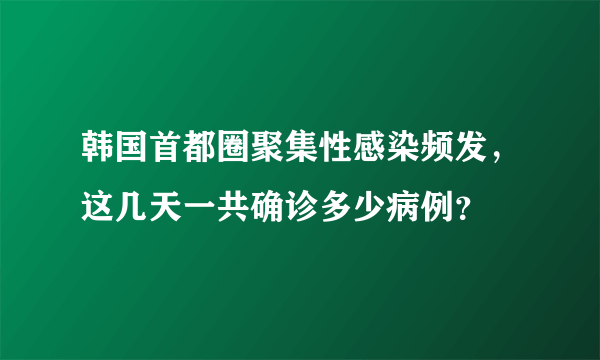 韩国首都圈聚集性感染频发，这几天一共确诊多少病例？