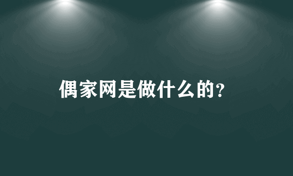 偶家网是做什么的？