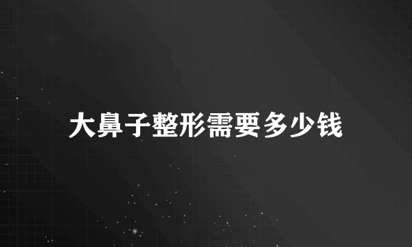 大鼻子整形需要多少钱