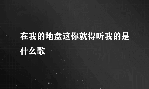 在我的地盘这你就得听我的是什么歌