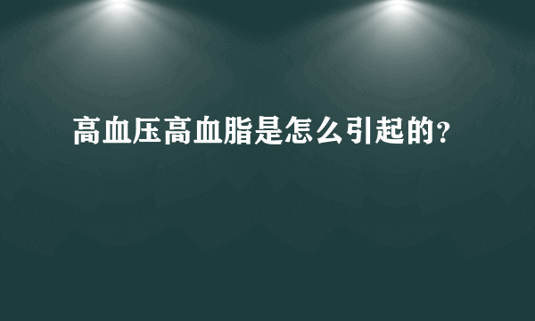 高血压高血脂是怎么引起的？