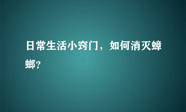 日常生活小窍门，如何消灭蟑螂？