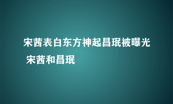 宋茜表白东方神起昌珉被曝光 宋茜和昌珉