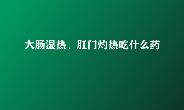 大肠湿热、肛门灼热吃什么药