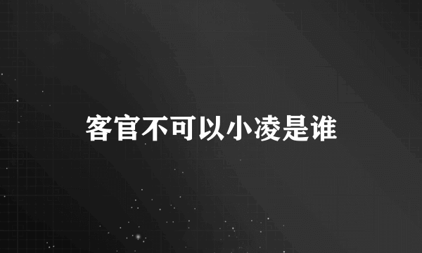 客官不可以小凌是谁