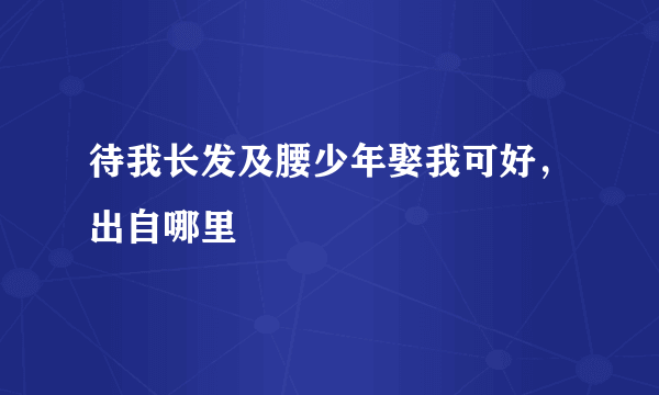 待我长发及腰少年娶我可好，出自哪里