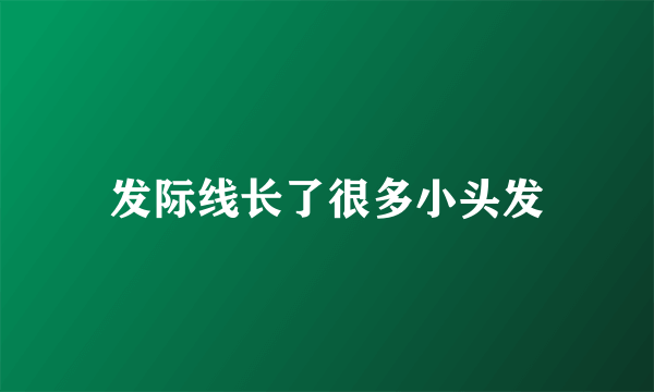 发际线长了很多小头发