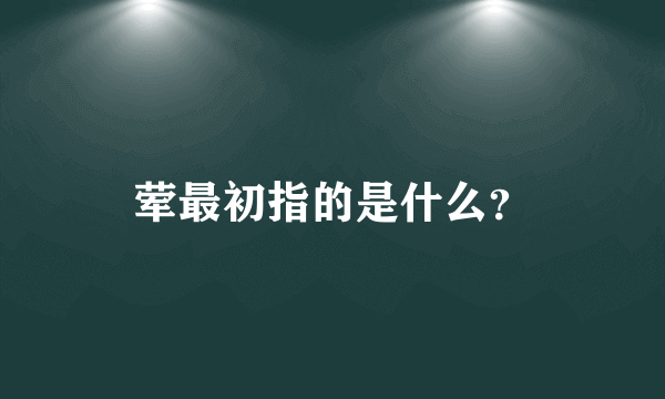 荤最初指的是什么？