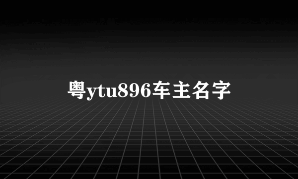 粤ytu896车主名字