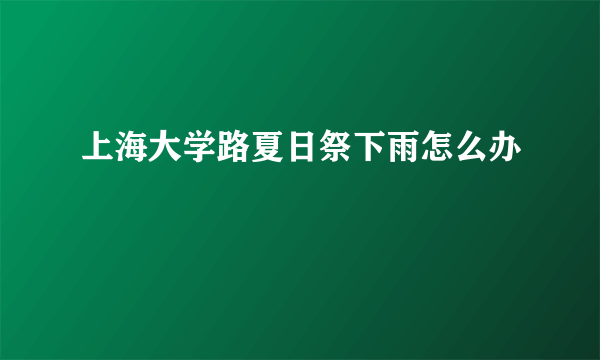 上海大学路夏日祭下雨怎么办