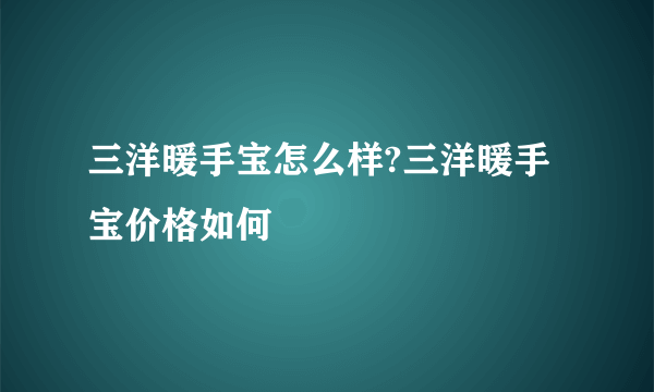 三洋暖手宝怎么样?三洋暖手宝价格如何