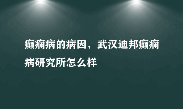 癫痫病的病因，武汉迪邦癫痫病研究所怎么样