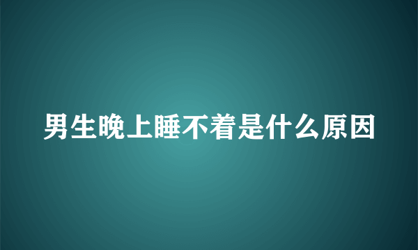 男生晚上睡不着是什么原因