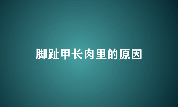 脚趾甲长肉里的原因