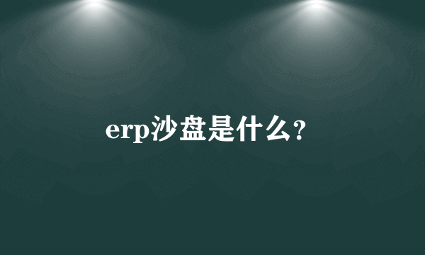 erp沙盘是什么？